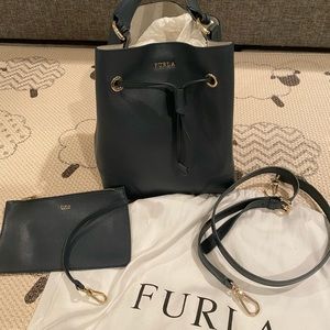 FURLA Stacy Saffiano Leather bucket bag